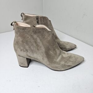 AGL Notch Bootie Attilio Giusti Leombruni suede ankle boots Nude Tan Women's 9.5